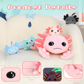 Tezituor giant axolotl plush soft fabric close-up—skin-friendly texture for cozy snuggles.