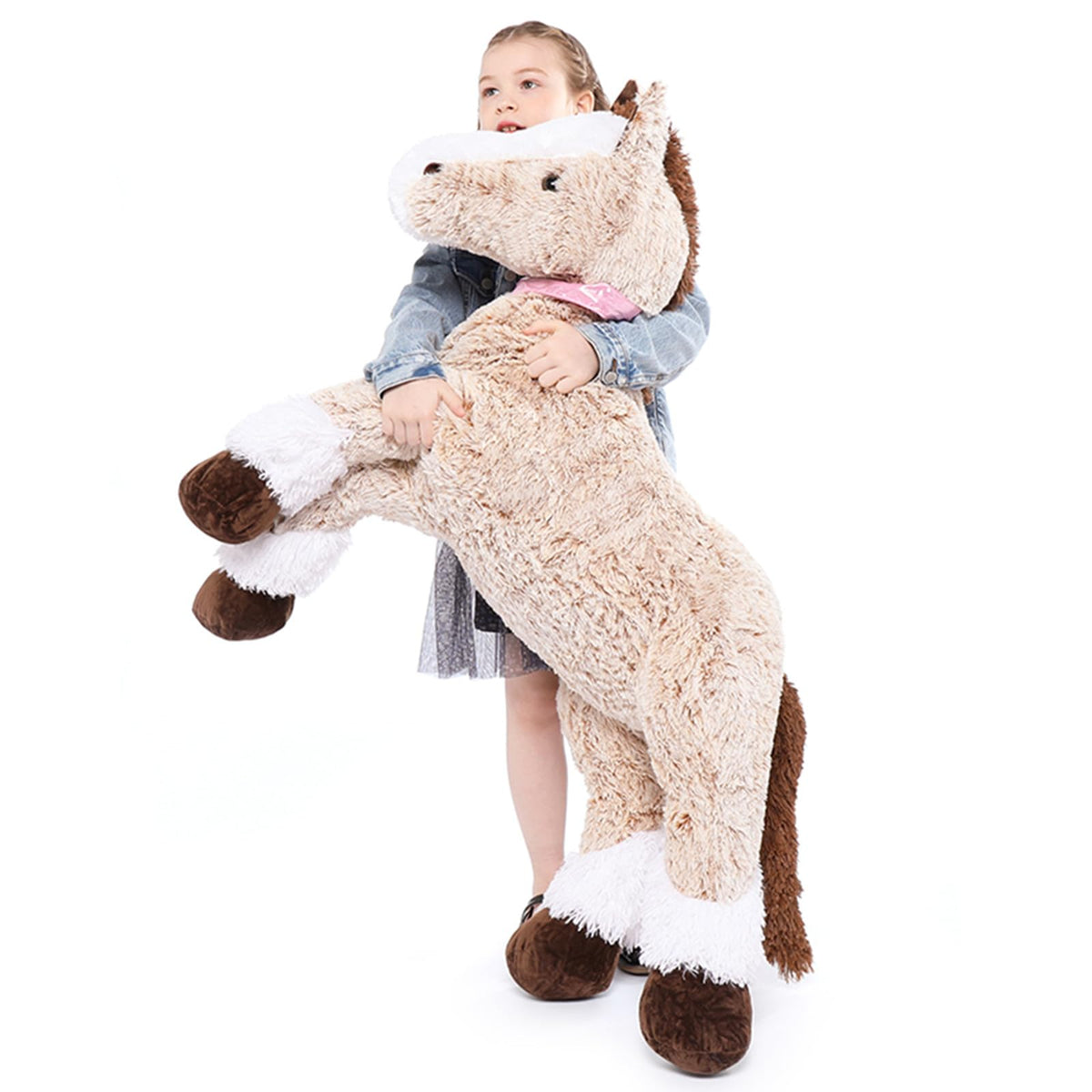 Tezituor giant horse pillow, 47-inch size, ideal for cuddling and lounging.