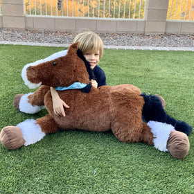 Tezituor giant mustang plush decor adds whimsy to any room