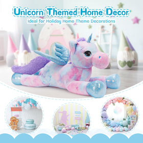 Tezituor giant purple stuffed unicorn invites hugs and lifelong companionship.