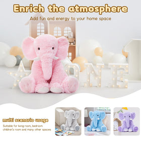 Tezituor gift-ready elephant plush doubles as playful decor and companion.
