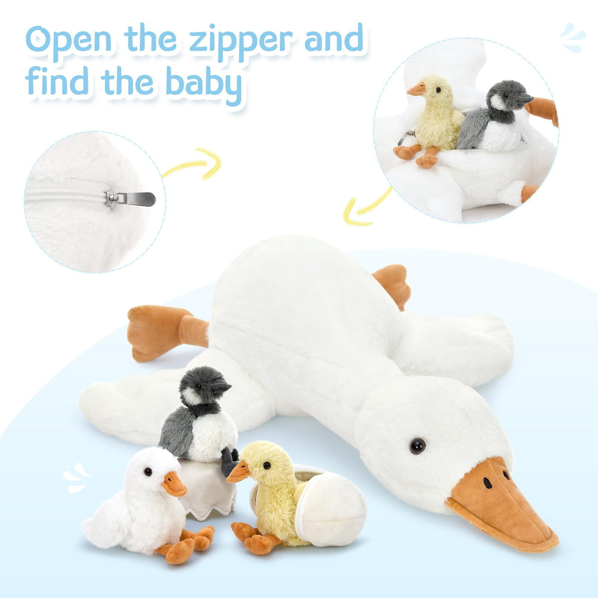 Tezituor goose hugging pillow, soft and safe for all ages