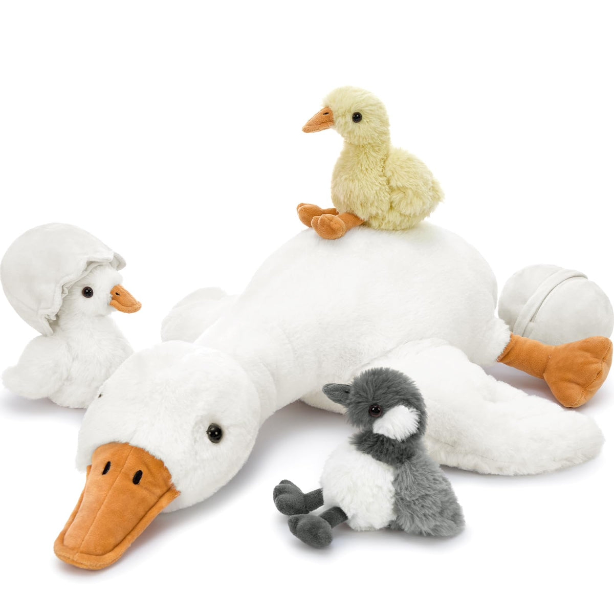 Tezituor goose with babies and eggs plush set for cuddling and imaginative play