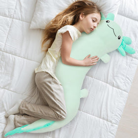 Tezituor Green Axolotl plush 48inch provides a cuddly body pillow for kids.