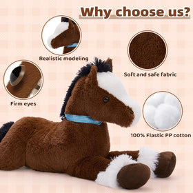 Tezituor horse plush sits comfortably on sofas for family time