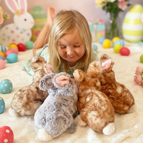 Kids can share Tezituor plush bunnies during imaginative play.