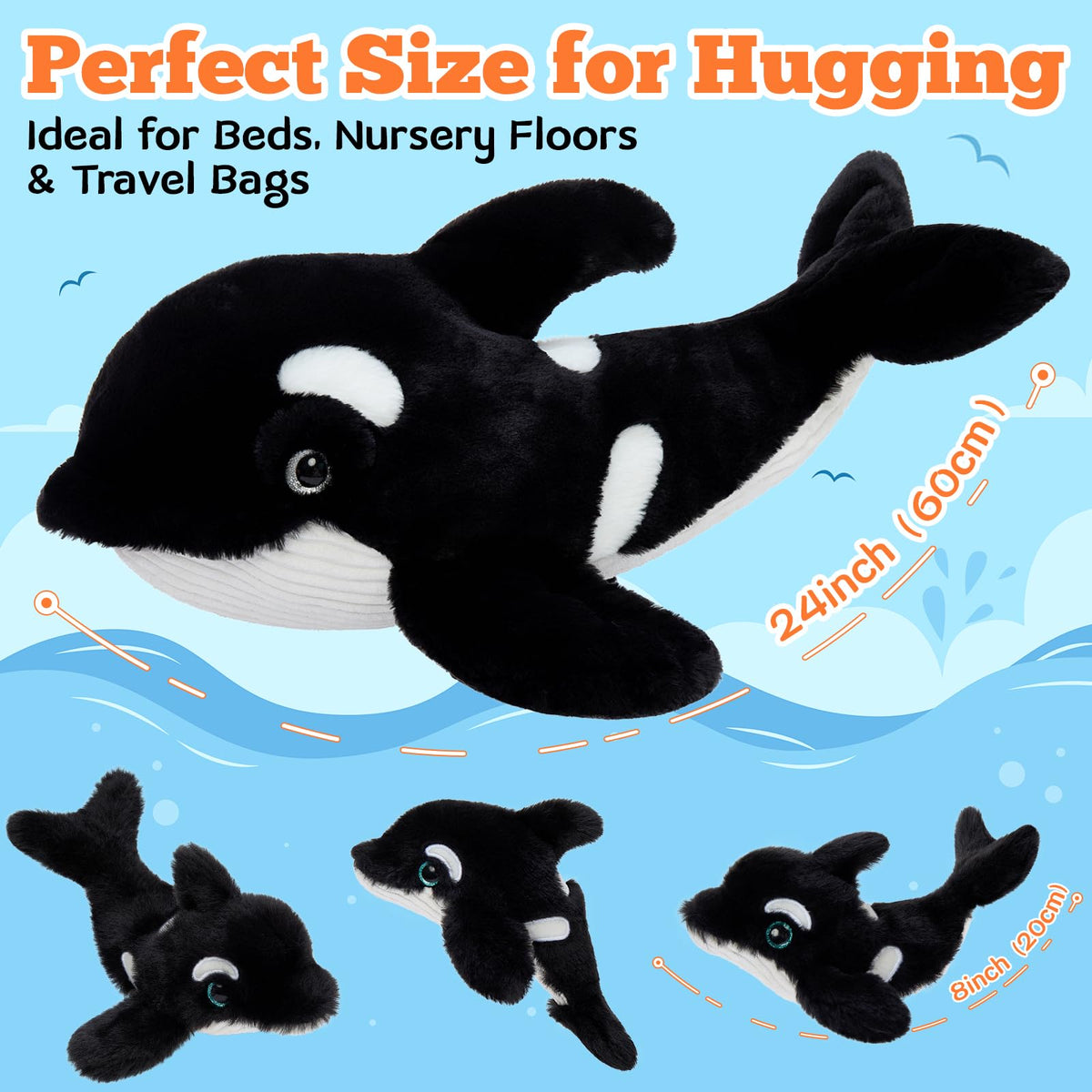 Tezituor orca baby plush three complements the family set