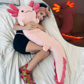 Tezituor pink axolotl stuffed animal close-up for cuddling and imaginative play