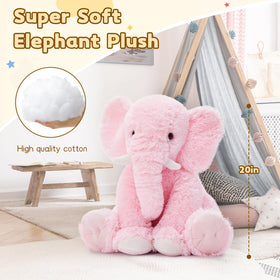 Tezituor pink plush elephant ideal for cuddle snuggles and decorative nursery beds.