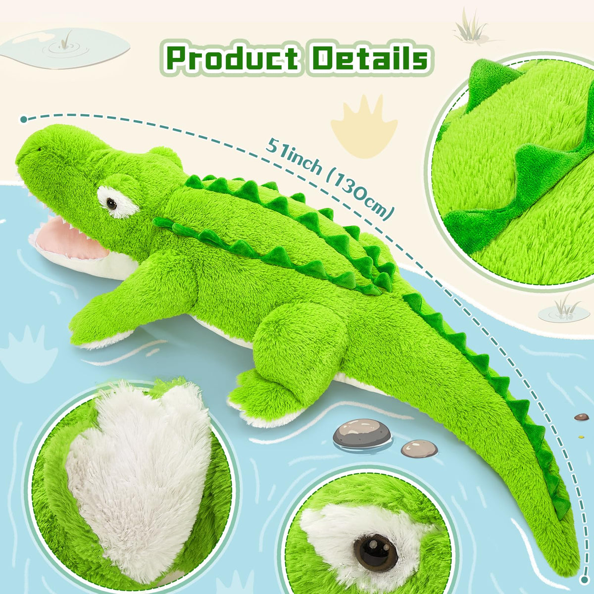Tezituor crocodile plush offers soft, resilient cuddle moments.