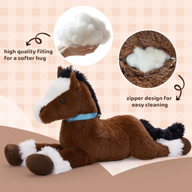 Tezituor horse plush features secure eyes for safe play