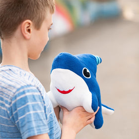 Tezituor Shark Dog plush side view, ideal for imaginative adventures.