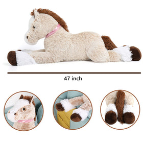 Tezituor soft plush gray horse close-up emphasizing comfort and touch.