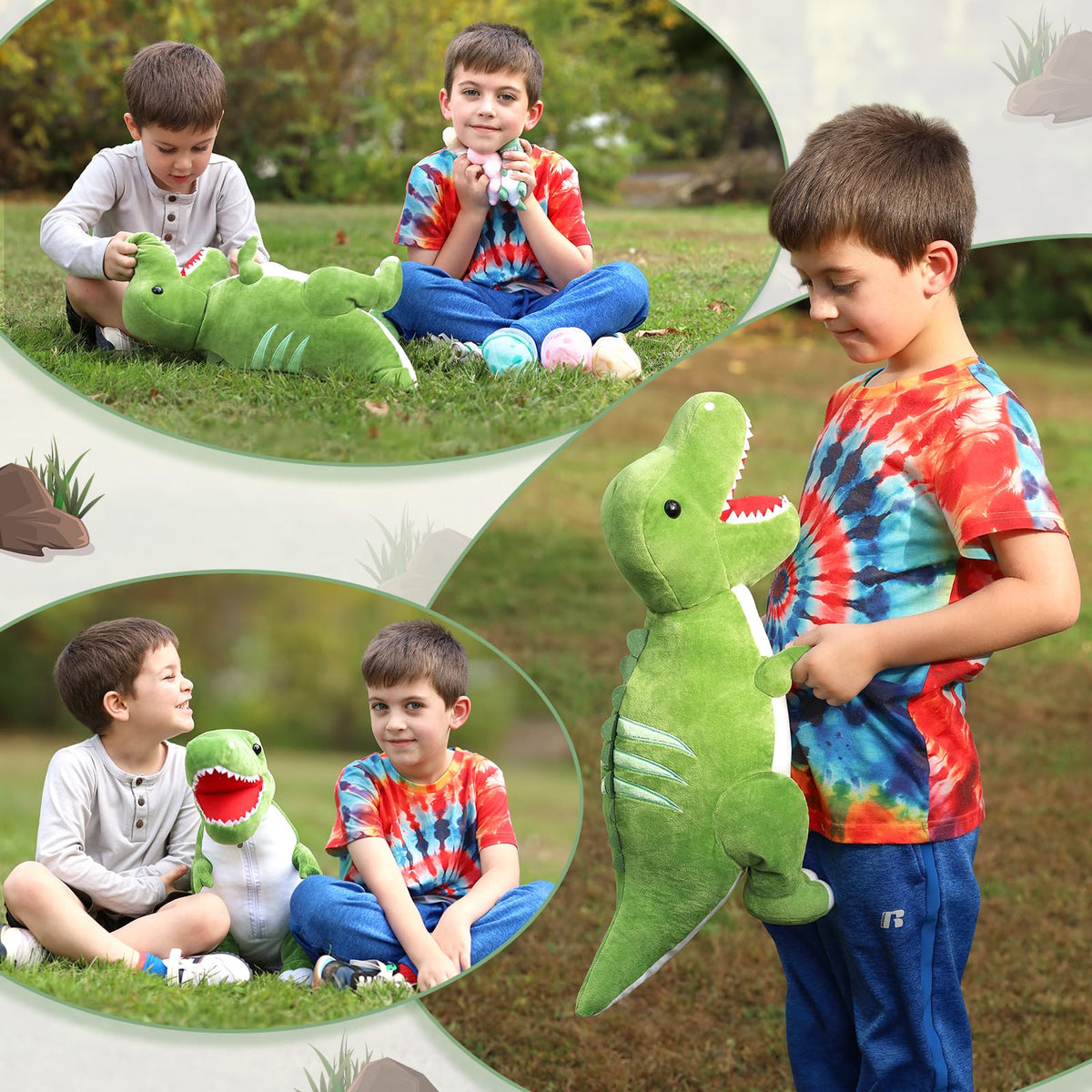 Tezituor T-Rex baby dinosaurs inside tummy for pretend rescue