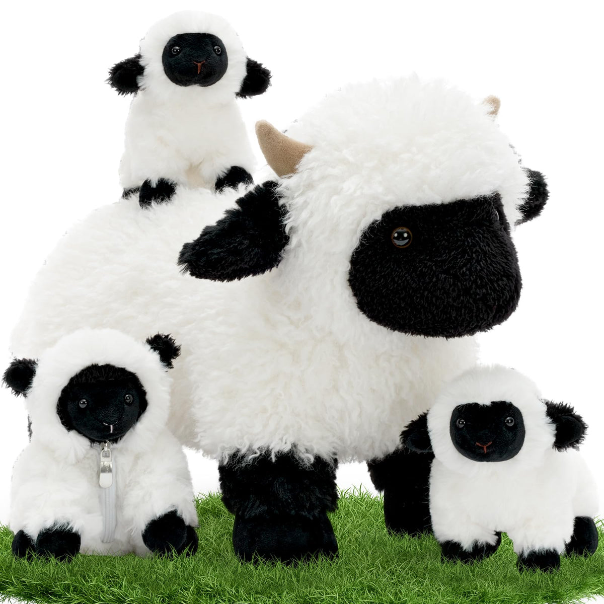Tezituor Mama Valais Blacknose sheep 18 inch plush for cuddling and storytelling