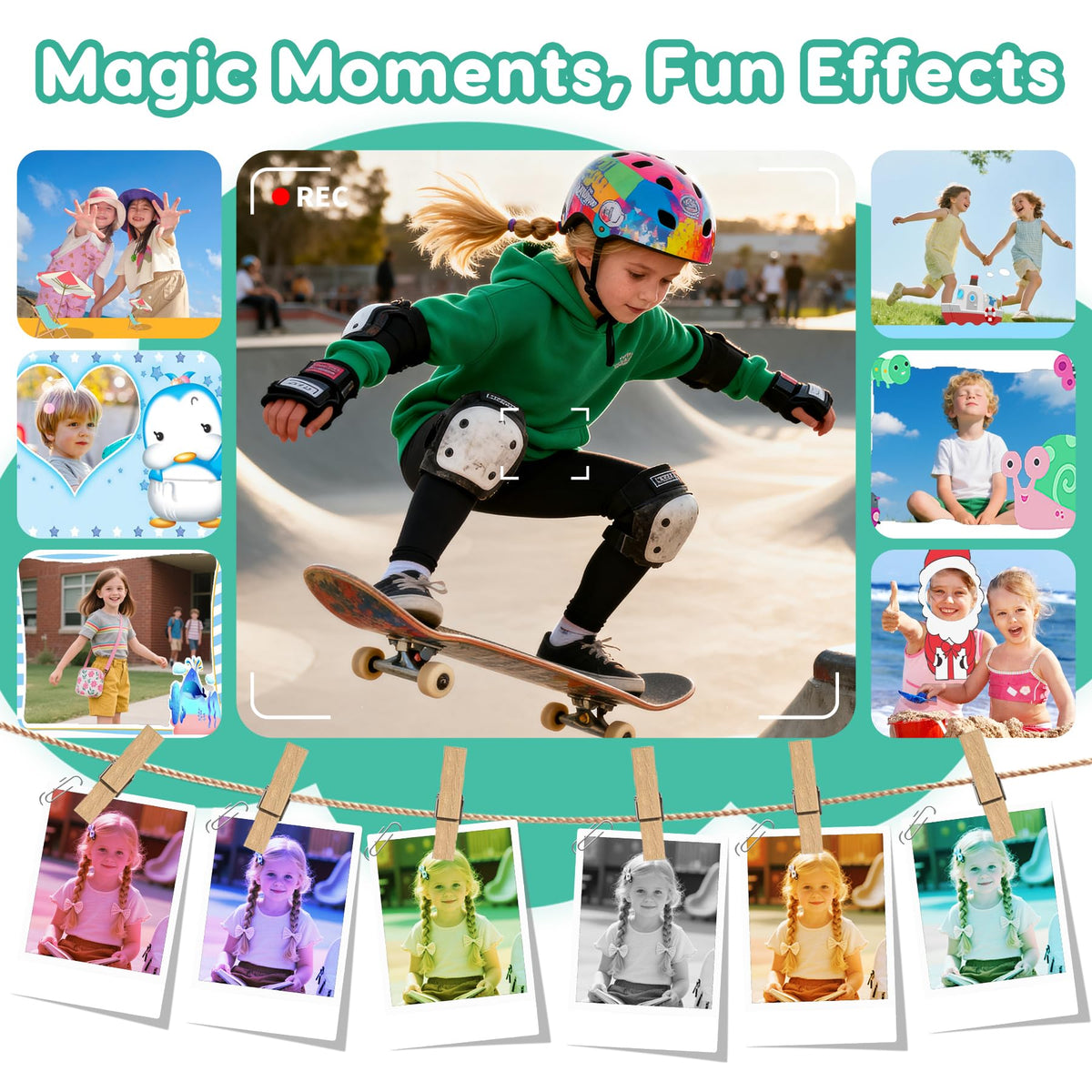Tezousi kids camera includes 32GB SD card for instant memory and sharing