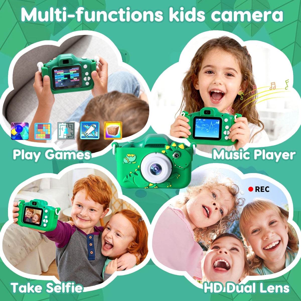 Tezousi kids camera compact lightweight body fits small hands