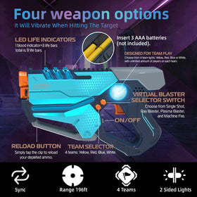 TG BLOCKS laser tag vests with LED display track lives during matches
