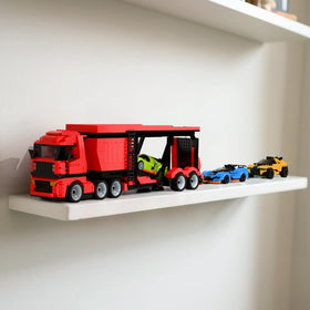 TG BLOCKS Micro Brick Car Transporter blue car focus for fast track storytelling