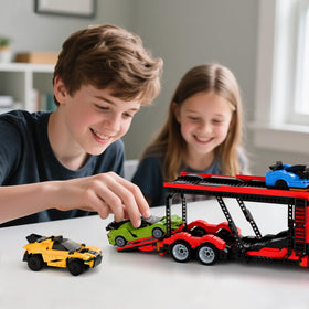 TG BLOCKS Micro Brick Car Transporter green car focus for versatile race play