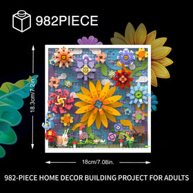 TG BLOCKS Micro Brick Flower World blooming flowers table display enhances shelves