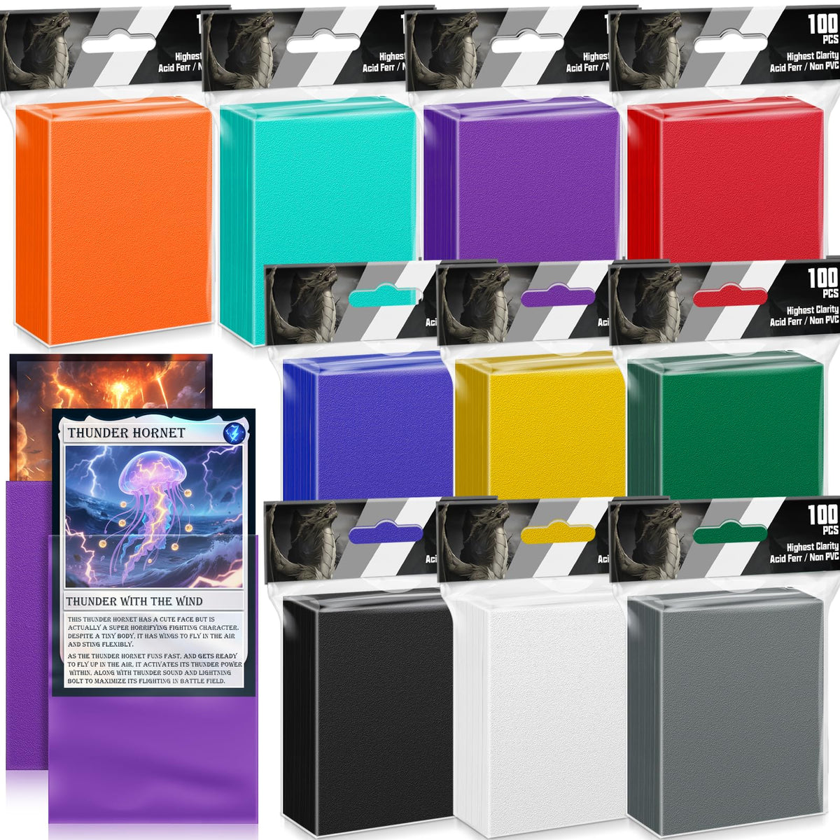 TGBet 1000ct sleeves pack in blue matte back for MTG cards protection.