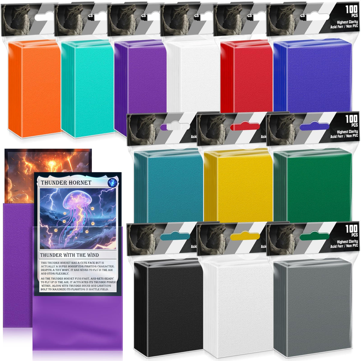 TGBet 1200count card sleeves in 12 colors protect and organize your collection.