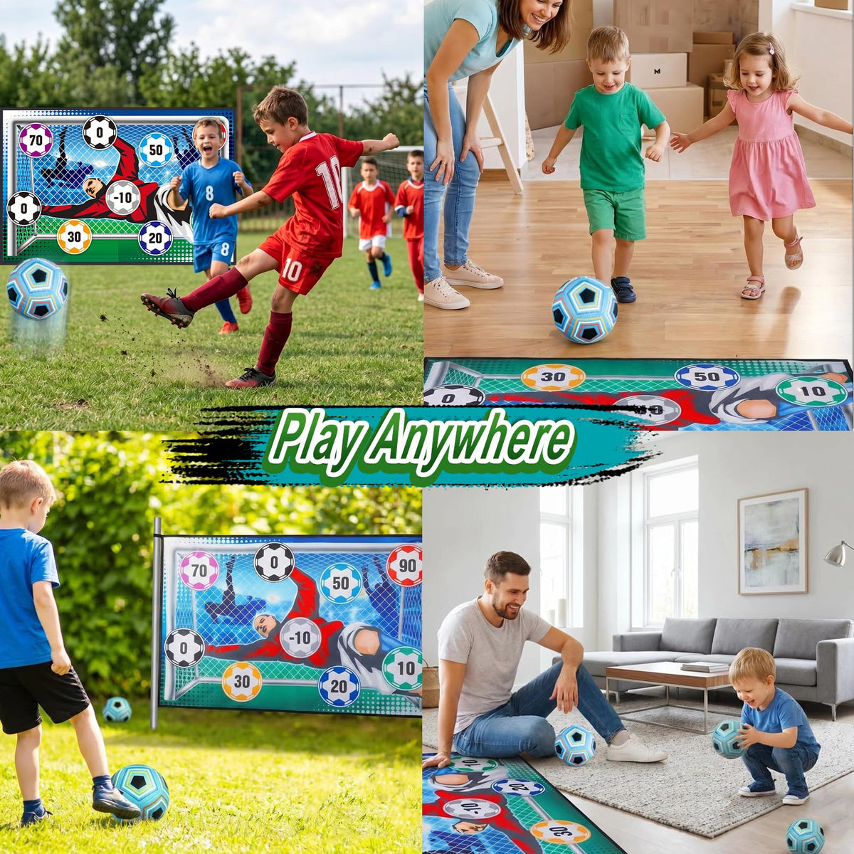 TGHIJKK wall-mounted sticky hooks enable versatile indoor wall soccer fun.