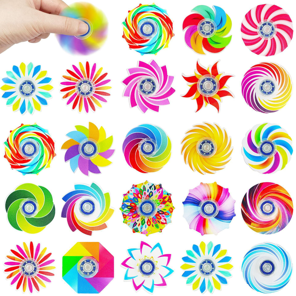 TGIQROVE colorful fidget spinner 100-pack for classroom prizes and stress relief.