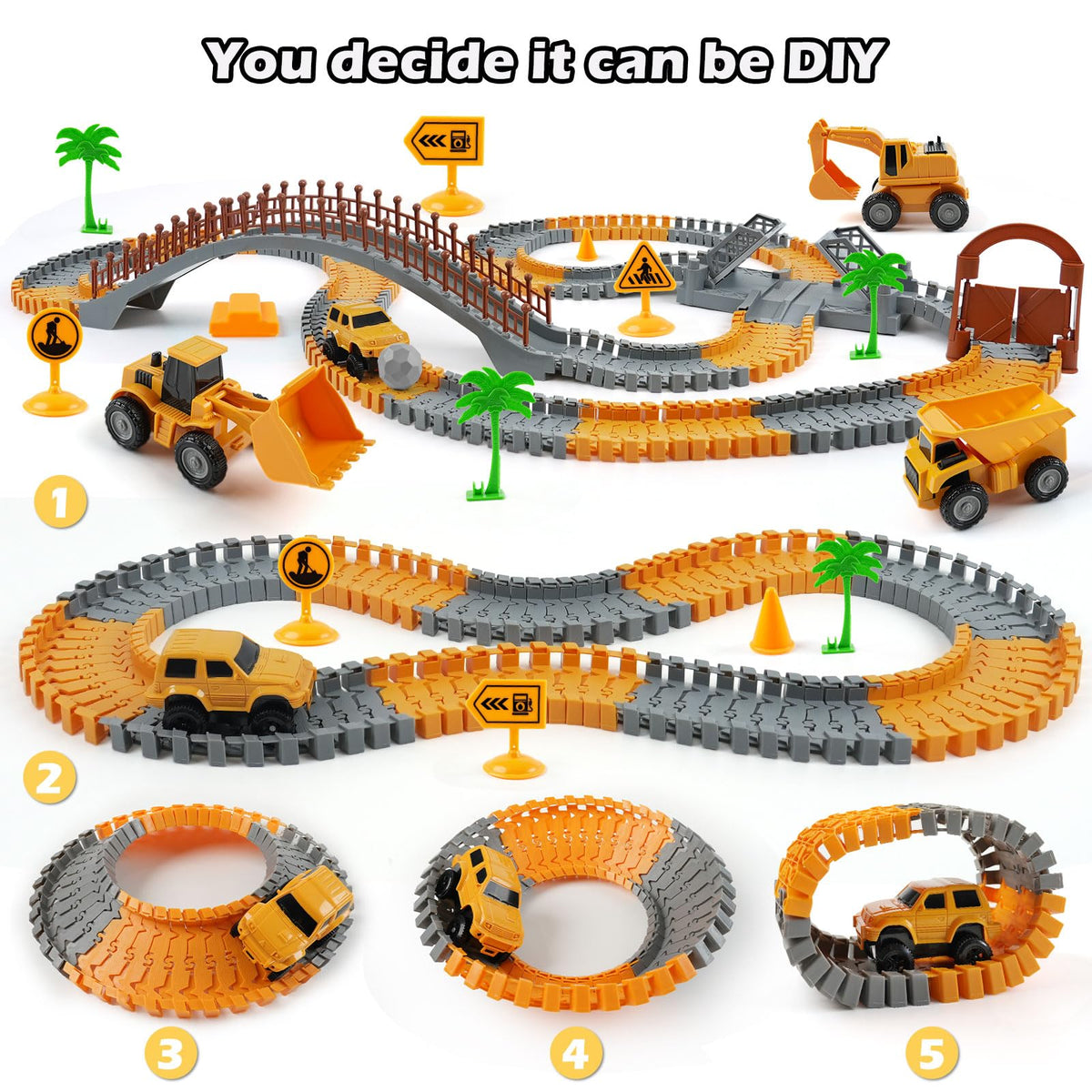 TGJH Construction trucks with moving arms simulate real site actions