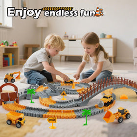 TGJH Kids building an engineering world with the track set