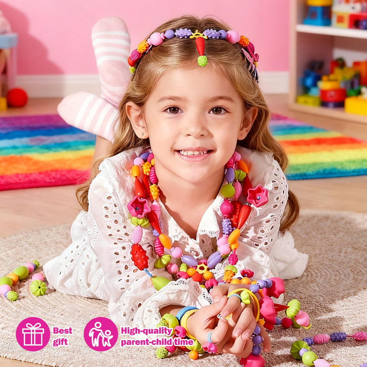 TGJH Pop Beads kids craft display – shared creativity during group crafting sessions.