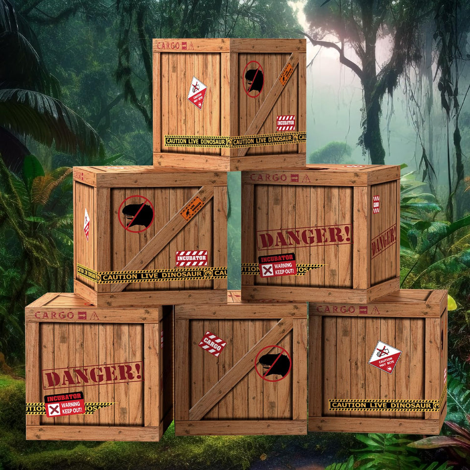 TGMMC dinosaur boxes collection: six wooden party décor pieces for impact