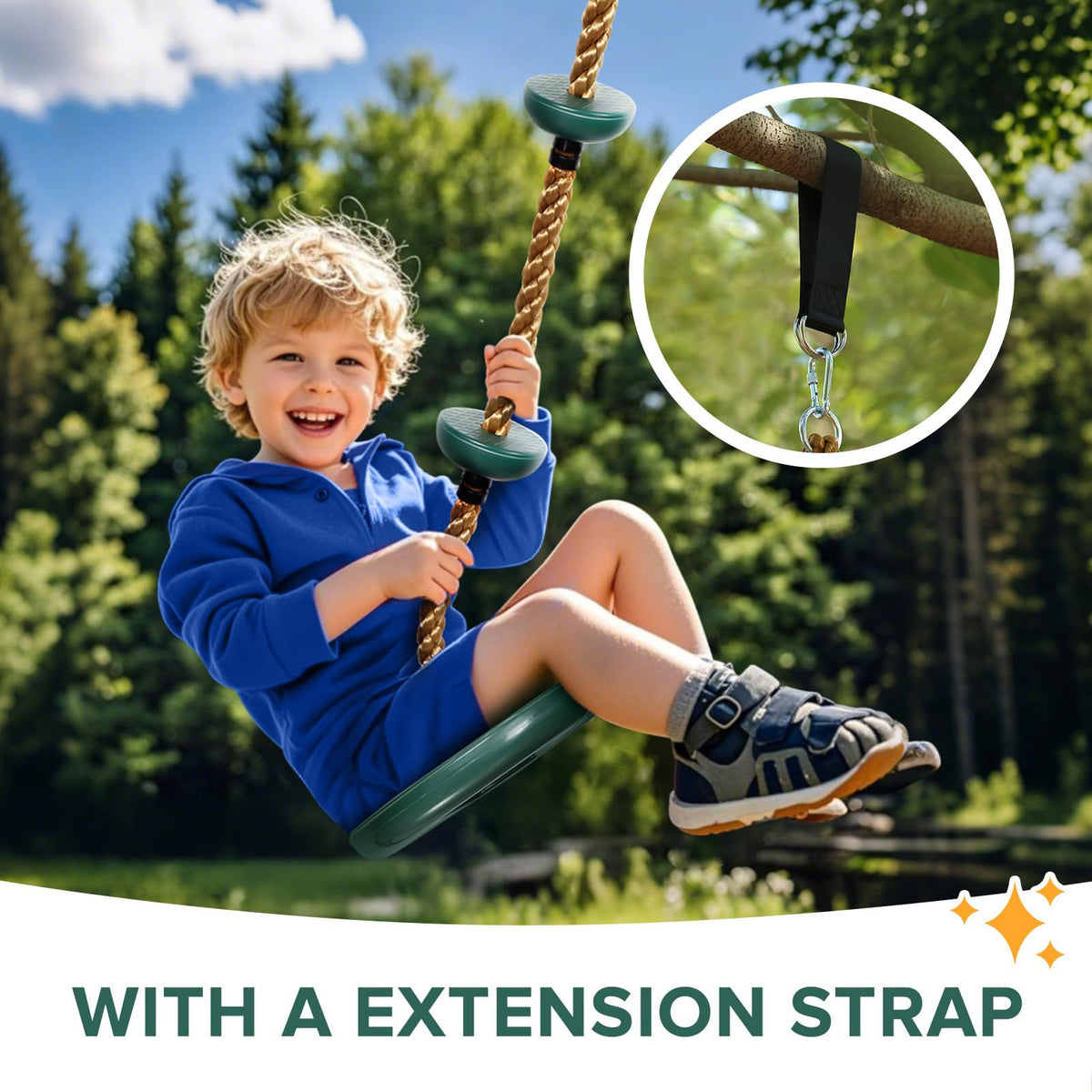 Tgzwme 6.5-foot rope length allows flexible installation