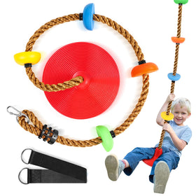 Tgzwme climbing rope tree swing with platforms offers durable backyard fun for kids.