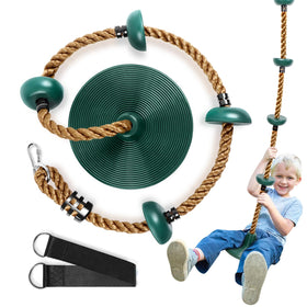 Tgzwme climbing rope tree swing with platforms for sturdy backyard fun