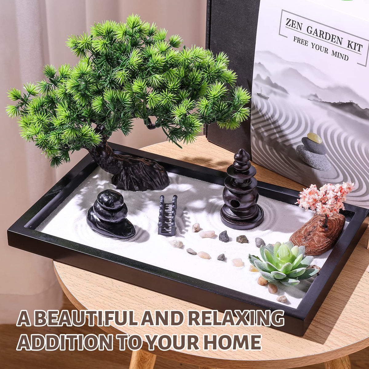 Thaibear Zen Garden Kit gift packaging, a thoughtful desk decor present.