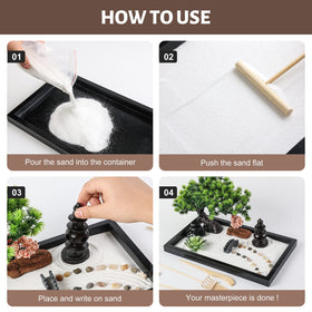Thaibear Zen Garden Kit miniature bonsai tree and bridge setup adding natural desk charm.