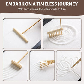Thaibear Zen Garden Kit pagoda and bridge creating a peaceful tabletop landscape.