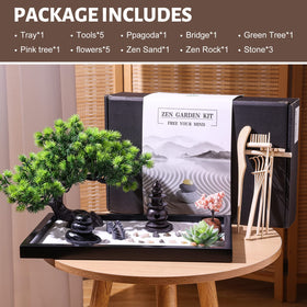 Thaibear Zen Garden Kit rake tools for mindful arrangement during work or study sessions.