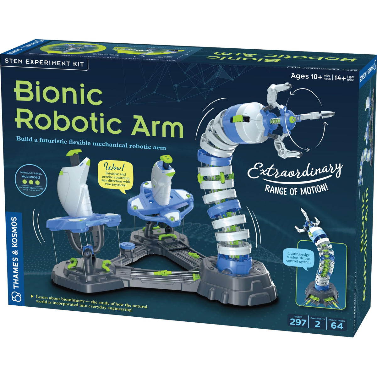Thames & Kosmos Bionic Arm assembly: see precise mechanical construction.