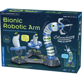 Thames & Kosmos Bionic Arm assembly: see precise mechanical construction.