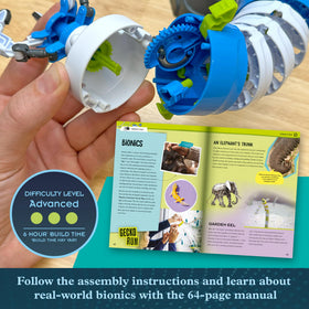 Thames & Kosmos Bionic Arm eel head gripper swap for biomimicry play.