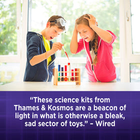 Thames & Kosmos Chem C3000 lab workspace keeps projects organized.