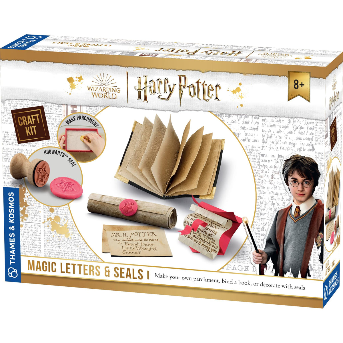 Thames & Kosmos Harry Potter parchment-kit tools for authentic handmade letters.