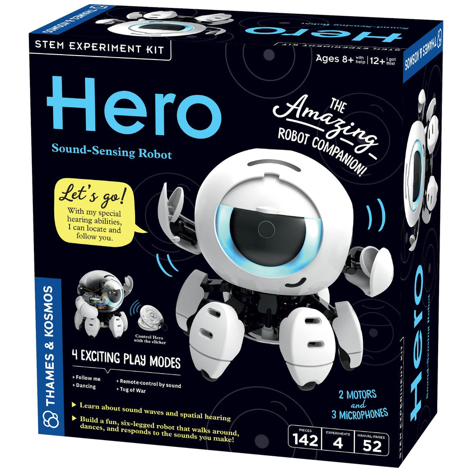 Thames & Kosmos Hero assembly in progress, promoting hands-on engineering learning.