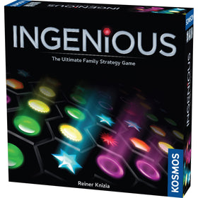 Thames & Kosmos Ingenious hex tile demonstrates dual hexes with symbols for quick scoring.