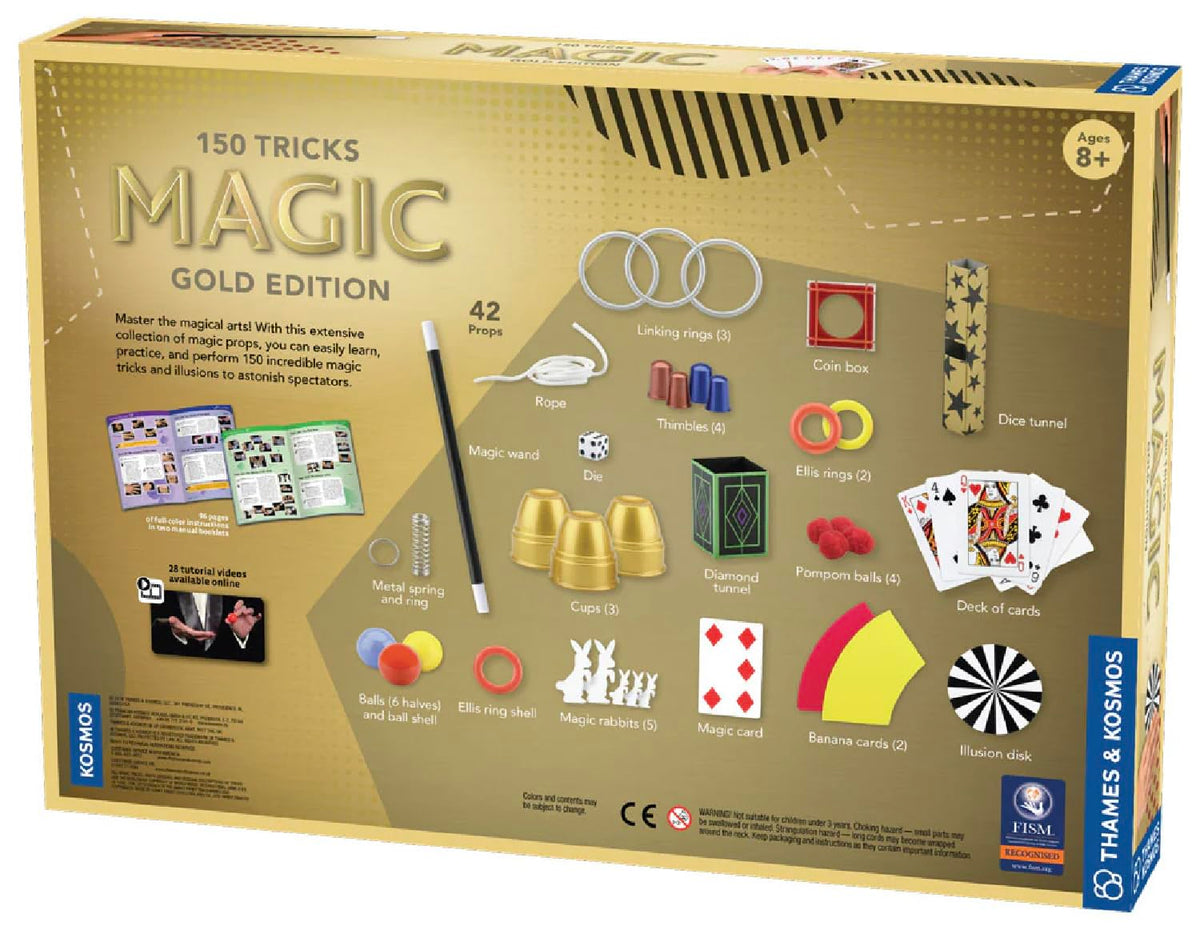 Thames & Kosmos Magic Gold Edition cups and balls; smooth sleight practice for beginners.