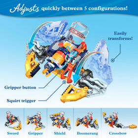 Claw gripper in action grabbing objects during play
