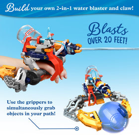 Worn blaster on the hand enabling immersive water battles